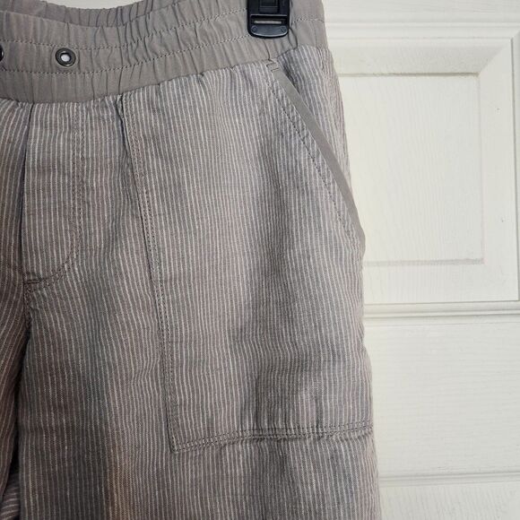Athleta 100% Linen Elastic Pull On Grey Pants Sz 6 Beachy Resort Travel - Picture 5 of 11